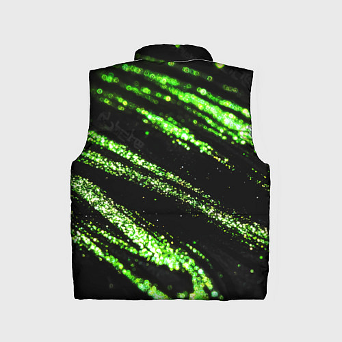 Детский жилет Зеленые блестки на черном / 3D-Черный – фото 2