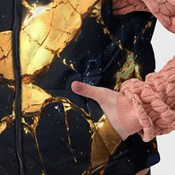 Детский жилет Золотая текстура на синем, цвет: 3D-черный — фото 2