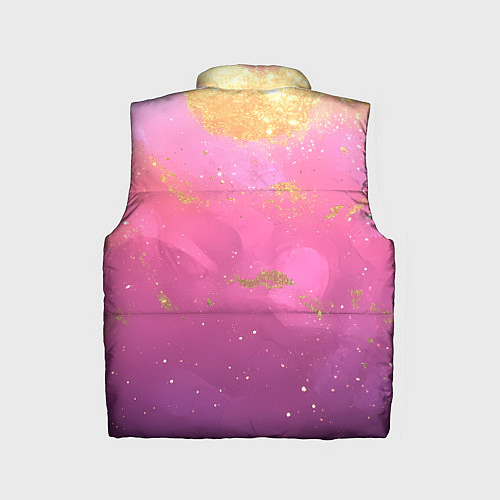 Детский жилет Розовый и золотой блеск текстура / 3D-Черный – фото 2