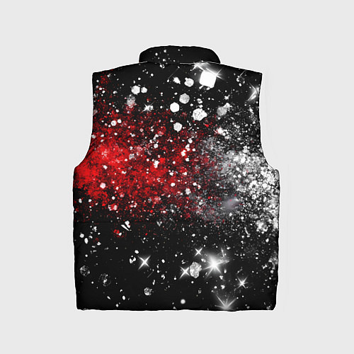 Детский жилет Бело-красные блестяшки на черном / 3D-Черный – фото 2