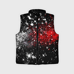 Детский жилет Бело-красные блестяшки на черном, цвет: 3D-черный