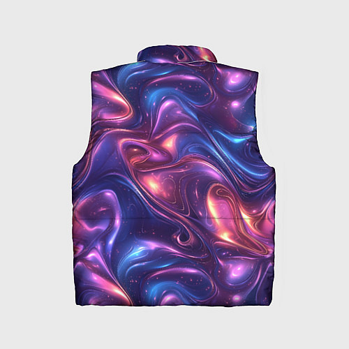 Детский жилет Абстрактные волны и завитки - сине-фиолетовый патт / 3D-Черный – фото 2
