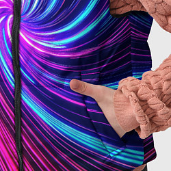 Детский жилет Неоновый вихрь из светящихся линий, цвет: 3D-черный — фото 2