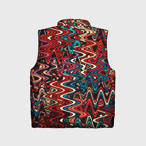 Детский жилет Искажённые волнистые полосы красно-синий / 3D-Черный – фото 2