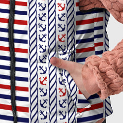 Детский жилет Полосатый морской орнамент с якорями, цвет: 3D-черный — фото 2