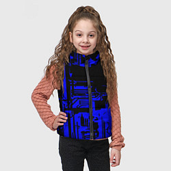 Детский жилет Чёрный и синий ультрамарин абстракция, цвет: 3D-черный — фото 2