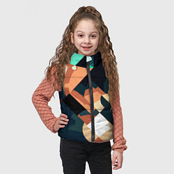 Детский жилет Сине-бежевый абстракция, цвет: 3D-черный — фото 2