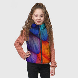 Детский жилет Радужные перья попугая, цвет: 3D-красный — фото 2