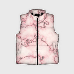 Детский жилет Розовая абстракция с мраморной текстурой и блеском, цвет: 3D-черный