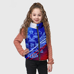 Детский жилет Герб России и градиент бело-сине-красный, цвет: 3D-черный — фото 2