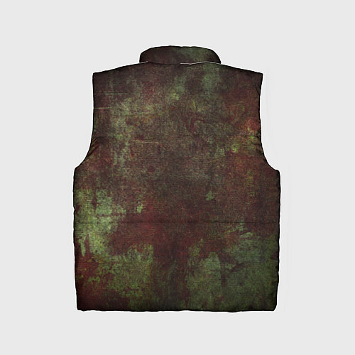 Детский жилет Абстракция - green fabric soaked in red paint / 3D-Черный – фото 2