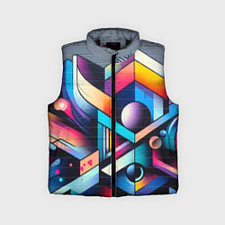 Детский жилет Геометрическое абстрактное граффити, цвет: 3D-черный