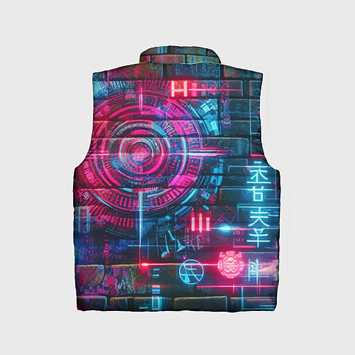 Детский жилет Кибер чувак череп на фоне граффити - нейроарт / 3D-Черный – фото 2