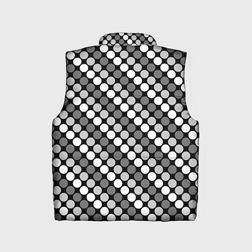 Детский жилет Белый серый горох на черном ретро / 3D-Черный – фото 2