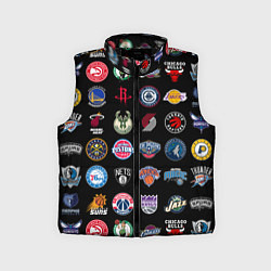 Детский жилет Команды НБА на черном фоне, цвет: 3D-черный
