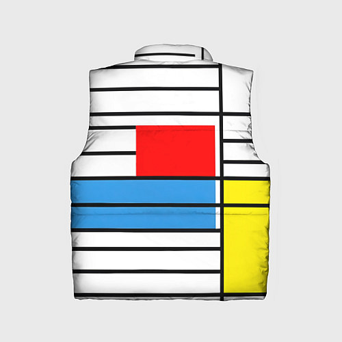 Детский жилет В стиле мондриана / 3D-Черный – фото 2