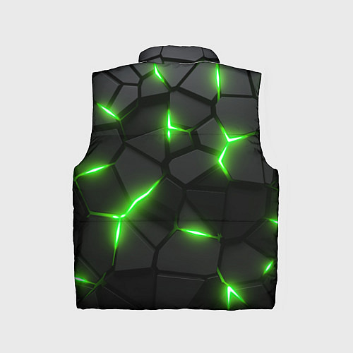 Детский жилет Зеленая неоновая броня / 3D-Черный – фото 2