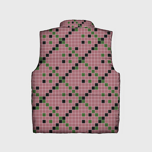Детский жилет Коричневая с черным и зеленым плитка / 3D-Черный – фото 2