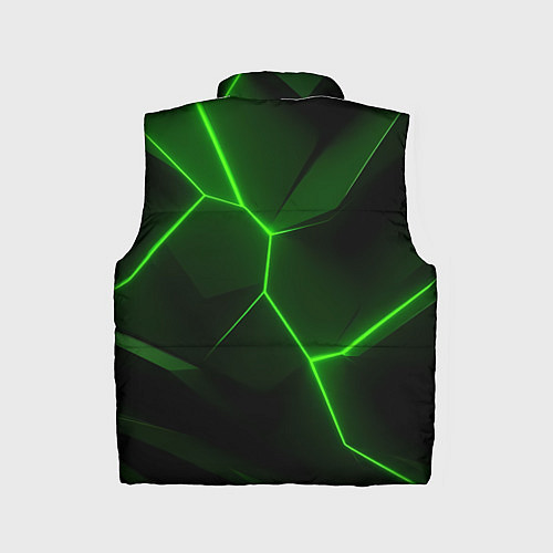 Детский жилет Зеленая текстура с неоном / 3D-Черный – фото 2