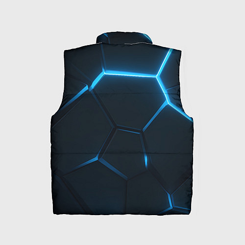 Детский жилет Черные плиты с синим светом / 3D-Черный – фото 2