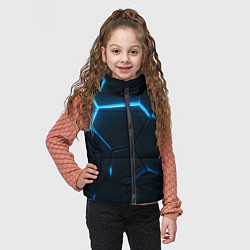 Детский жилет Черные плиты с синим светом, цвет: 3D-черный — фото 2