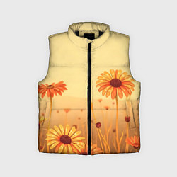 Детский жилет Цветы на закате, цвет: 3D-черный