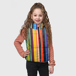 Детский жилет Разноцветная полоска, цвет: 3D-черный — фото 2