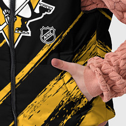 Детский жилет Питтсбург Пингвинз - брызги краски, цвет: 3D-черный — фото 2