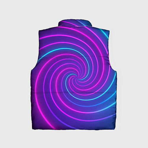 Детский жилет Сине-фиолетовая спираль / 3D-Черный – фото 2