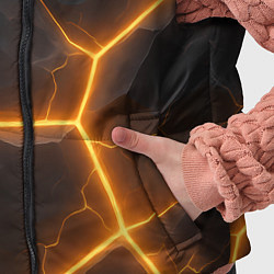 Детский жилет Черные плиты с оранжевой молнией, цвет: 3D-черный — фото 2