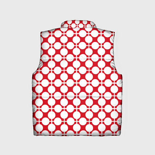 Детский жилет Красно белый узор в клетку и горох / 3D-Черный – фото 2