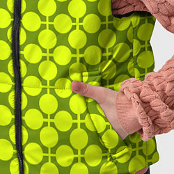 Детский жилет Желто зеленый неоновый узор ретро в горох, цвет: 3D-черный — фото 2