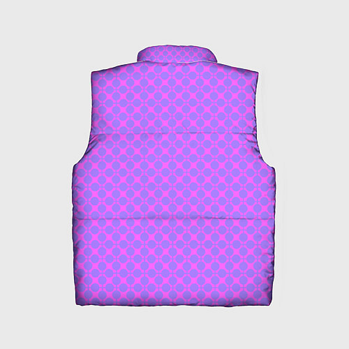 Детский жилет Розовый сиреневый узор в клетку и горох / 3D-Черный – фото 2