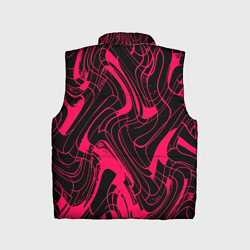 Детский жилет Чёрно-розовый абстрактные линии / 3D-Черный – фото 2