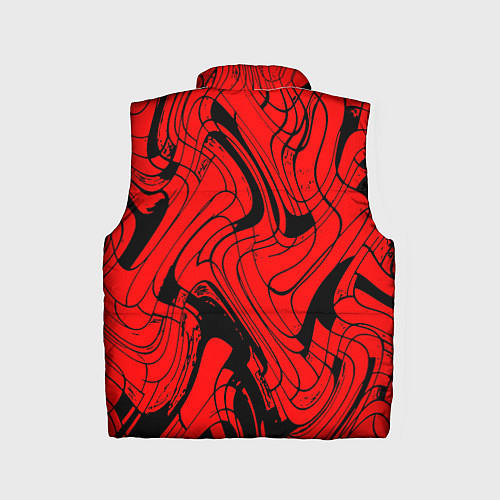 Детский жилет Чёрно-красный абстрактный линии / 3D-Черный – фото 2