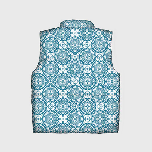 Детский жилет Бело - голубой ажурный кружевной узор ретро / 3D-Черный – фото 2