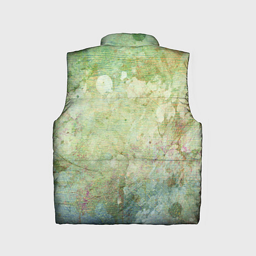 Детский жилет Абстракция - faded spots on a green background / 3D-Черный – фото 2