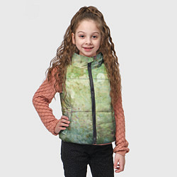 Детский жилет Абстракция - faded spots on a green background, цвет: 3D-черный — фото 2