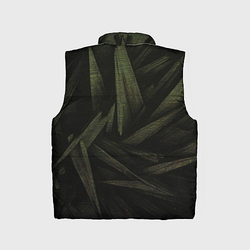 Детский жилет Абстракция - green triangles / 3D-Черный – фото 2