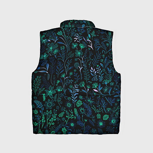 Детский жилет Чёрный в сине-зелёный цветочек / 3D-Черный – фото 2