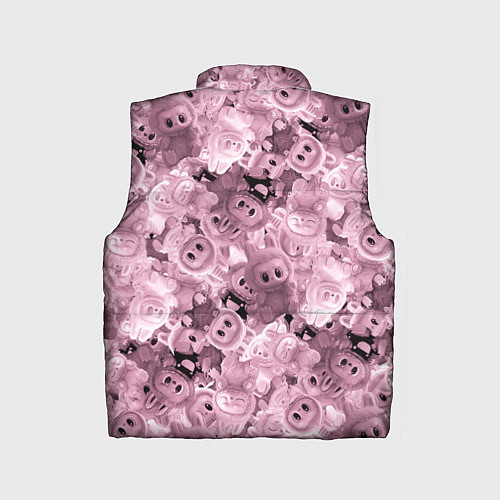 Детский жилет Розовые лабубы паттерн / 3D-Черный – фото 2