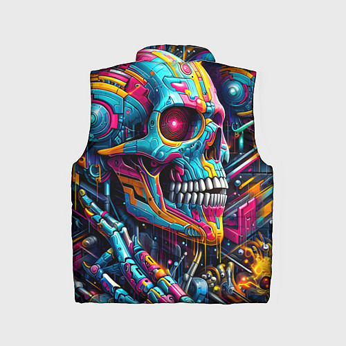 Детский жилет Cyber skull - pattern / 3D-Черный – фото 2