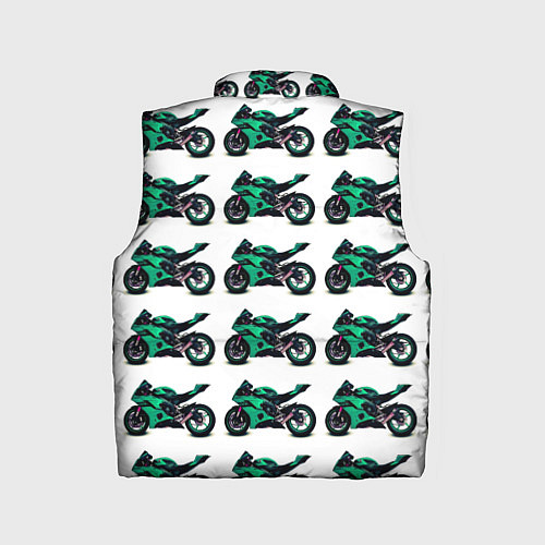 Детский жилет Motorcycle turquoise / 3D-Черный – фото 2