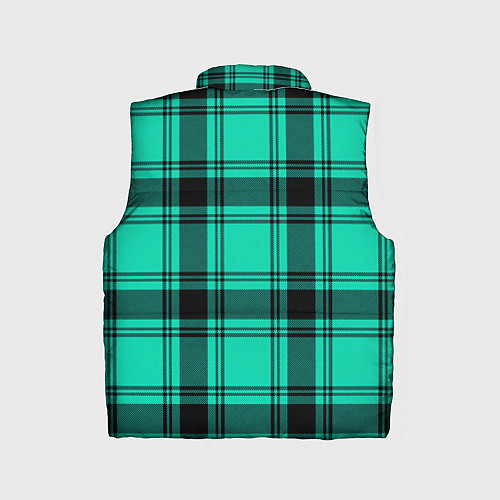 Детский жилет Checkered turquoise / 3D-Черный – фото 2