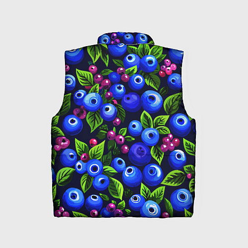 Детский жилет Лесные ягоды орнамент - фруктовый дизайн паттерн / 3D-Черный – фото 2