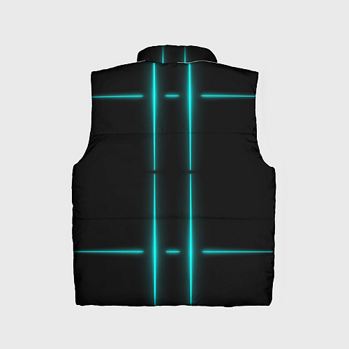 Детский жилет Neon black light blue line / 3D-Черный – фото 2