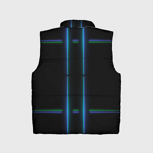 Детский жилет Color black green blue lines / 3D-Черный – фото 2