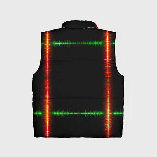 Детский жилет Color green orange lines / 3D-Черный – фото 2
