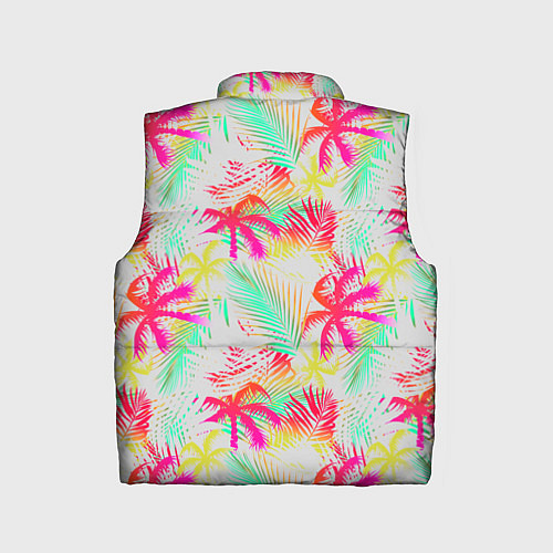 Детский жилет Palm yellow pink / 3D-Черный – фото 2