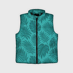 Детский жилет Тропические листья - паттерн, цвет: 3D-черный